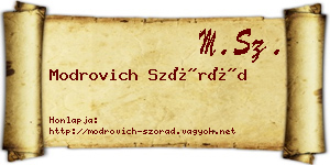 Modrovich Szórád névjegykártya